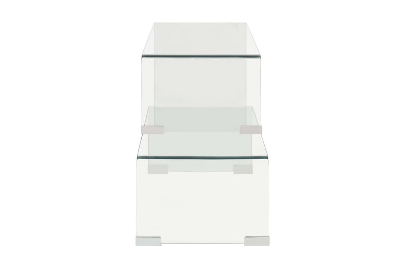 Soffbord 2 delar 90x30x20/110x30x40 cm härdat glas - Transparent - Möbler - Bord & matgrupper - Soffbord