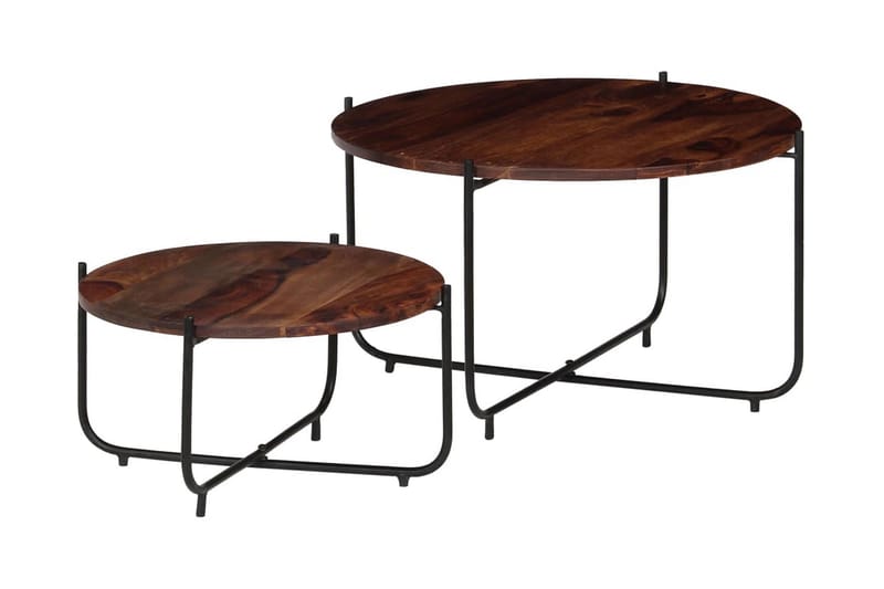 Soffbord 2 delar massivt sheshamträ 60x35 cm - Brun - Möbler - Bord & matgrupper - Soffbord