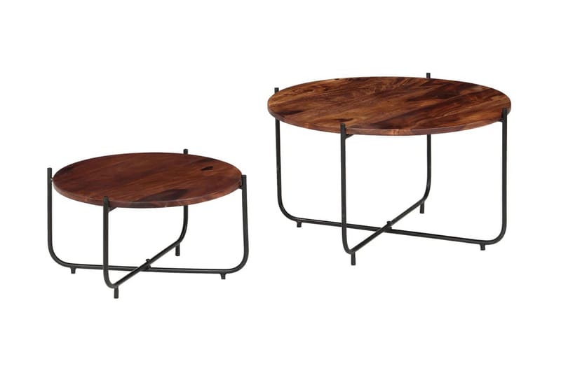 Soffbord 2 delar massivt sheshamträ 60x35 cm - Brun - Möbler - Bord & matgrupper - Soffbord