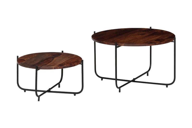 Soffbord 2 delar massivt sheshamträ 60x35 cm - Brun - Möbler - Bord & matgrupper - Soffbord