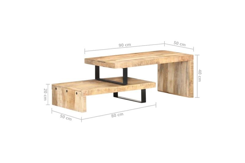 Soffbord 2 st massivt mangoträ - Brun - Möbler - Bord & matgrupper - Soffbord