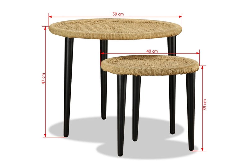 Soffbord 2 st naturlig jute - Beige - Möbler - Bord & matgrupper - Soffbord