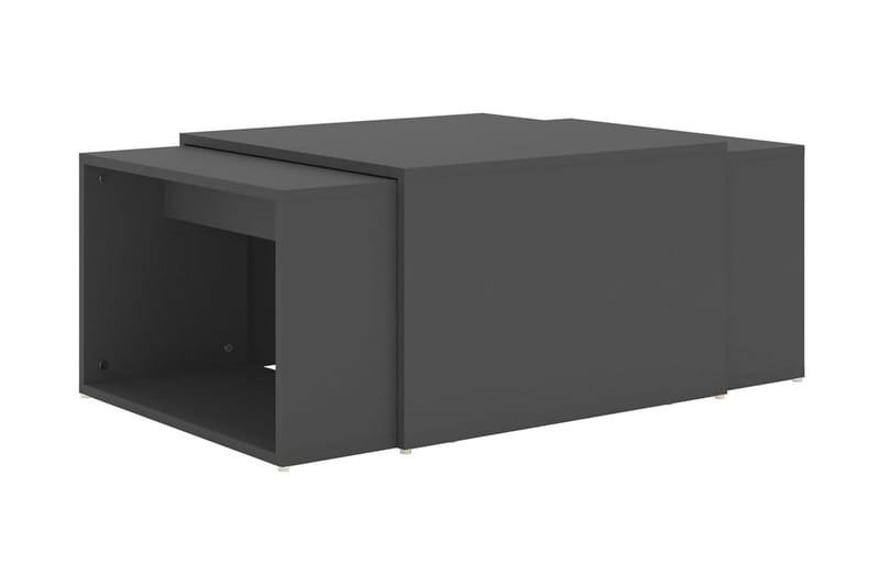Soffbord 3 delar grå 60x60x30 cm spånskiva - Grå - Soffbord