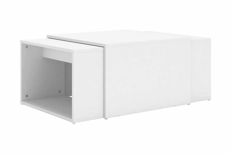 Soffbord 3 delar vit 60x60x30 cm spånskiva - Vit - Soffbord