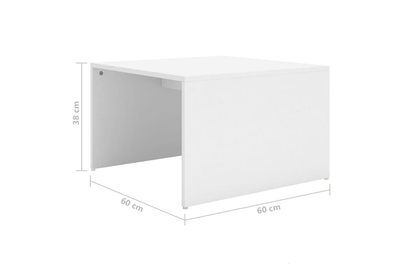 Soffbord 3 delar vit 60x60x30 cm spånskiva - Vit - Soffbord