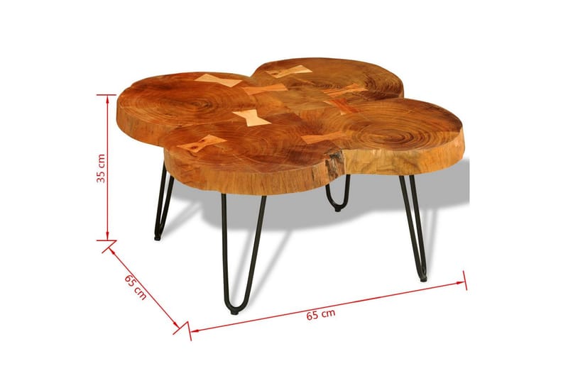 Soffbord 35 cm 4 stockar massivt sheshamträ - Brun - Möbler - Bord & matgrupper - Soffbord