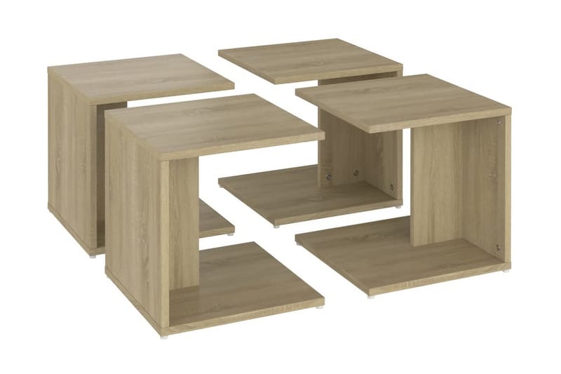 Soffbord 4 st sonoma-ek 33x33x33 cm spånskiva - Brun - Möbler - Bord & matgrupper - Soffbord