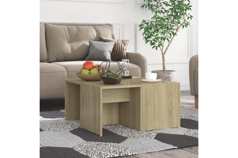 Soffbord 4 st sonoma-ek 33x33x33 cm spånskiva - Brun - Möbler - Bord & matgrupper - Soffbord
