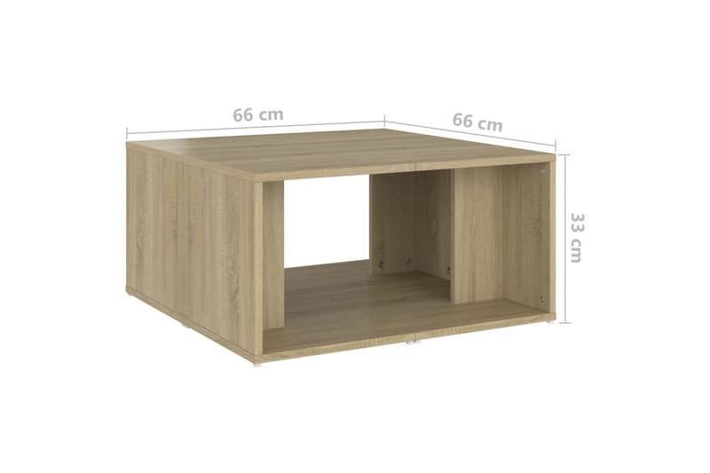 Soffbord 4 st sonoma-ek 33x33x33 cm spånskiva - Brun - Soffbord