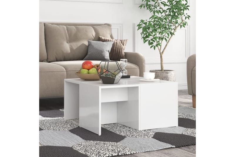 Soffbord 4 st vit högglans 33x33x33 cm spånskiva - Vit - Möbler - Bord & matgrupper - Soffbord