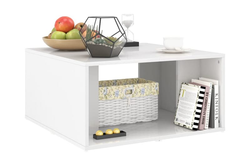 Soffbord 4 st vit högglans 33x33x33 cm spånskiva - Vit - Möbler - Bord & matgrupper - Soffbord