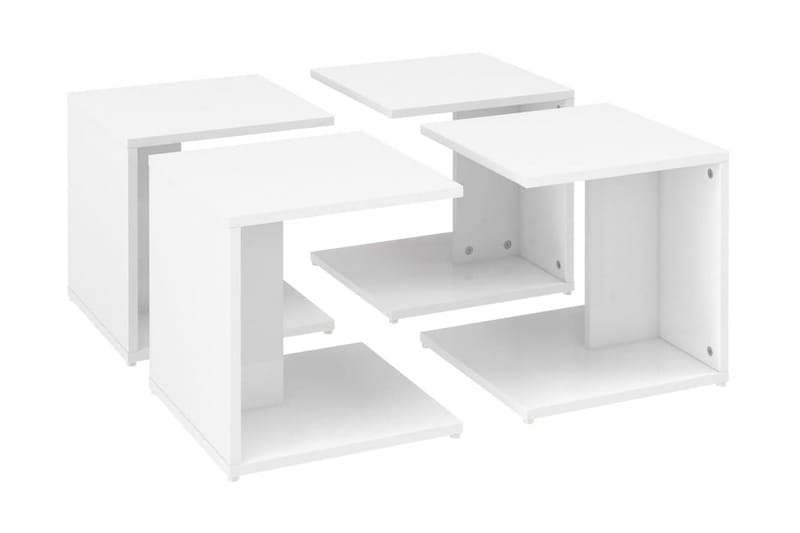 Soffbord 4 st vit högglans 33x33x33 cm spånskiva - Vit - Möbler - Bord & matgrupper - Soffbord
