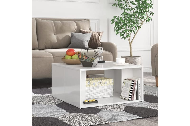 Soffbord 4 st vit högglans 33x33x33 cm spånskiva - Vit - Möbler - Bord & matgrupper - Soffbord