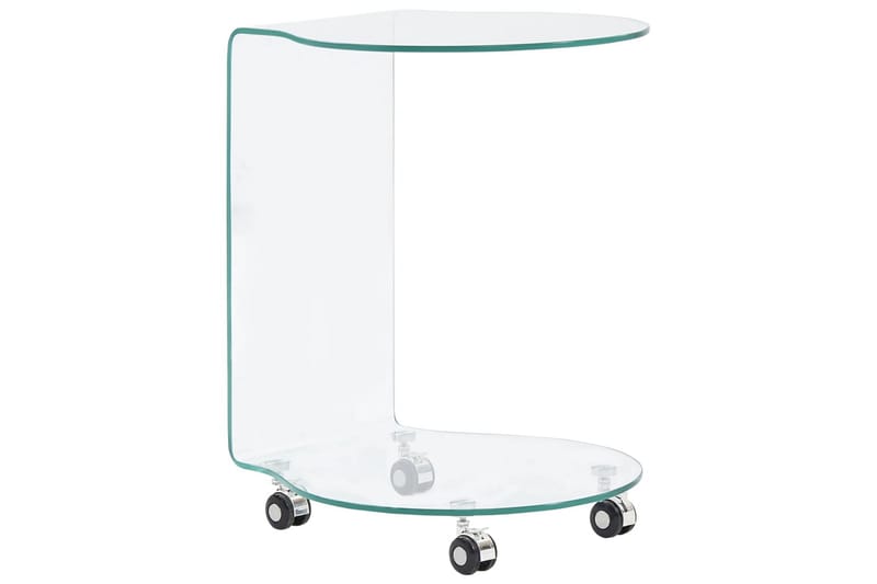 Soffbord 45x40x58 cm härdat glas - Transparent - Soffbord - Soffbord med hjul