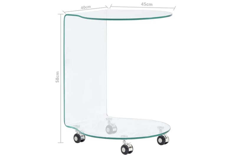 Soffbord 45x40x58 cm härdat glas - Transparent - Möbler - Bord & matgrupper - Soffbord