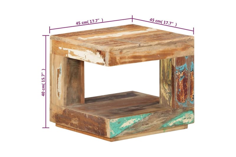 Soffbord 45x45x40 cm massivt återvunnet trä - Brun - Möbler - Bord & matgrupper - Soffbord