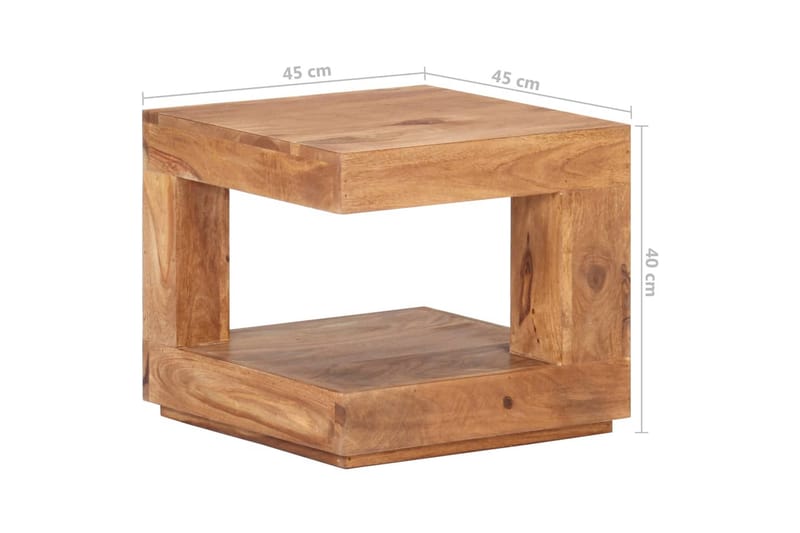 Soffbord 45x45x40 cm massivt sheshamträ - Brun - Soffbord