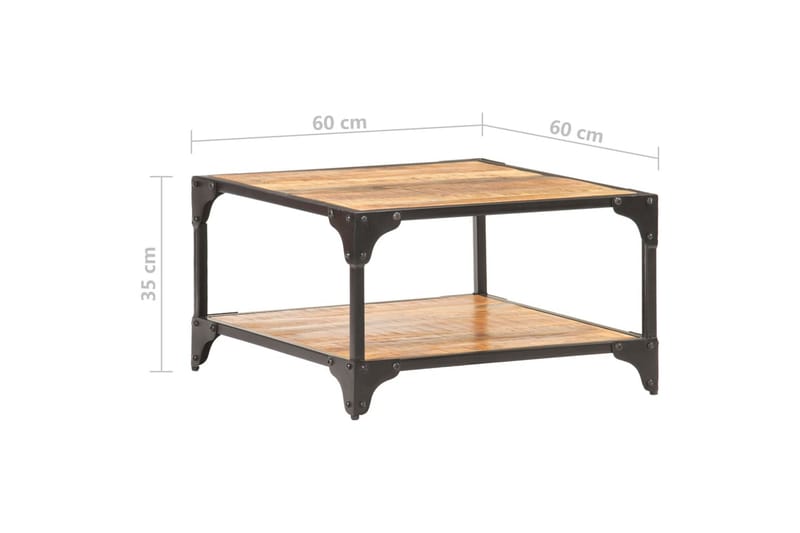 Soffbord 60x60x35 cm massivt mangoträ - Brun - Möbler - Bord & matgrupper - Soffbord