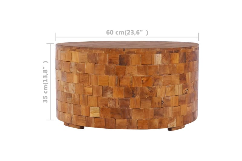 Soffbord 60x60x35 cm massivt teakträ - Brun - Möbler - Bord & matgrupper - Soffbord