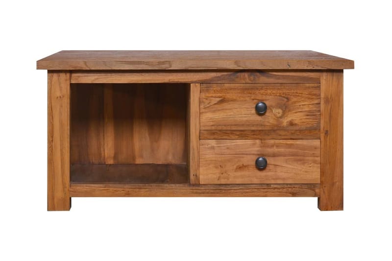 Soffbord 68x68x33 cm massiv teak - Brun - Soffbord