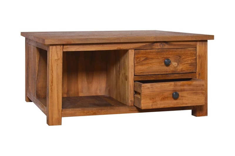 Soffbord 68x68x33 cm massiv teak - Brun - Soffbord