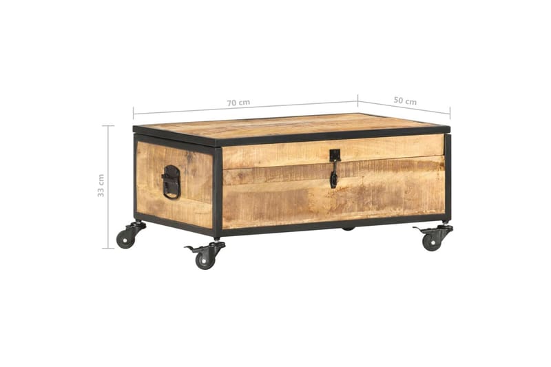 Soffbord 70x50x33 cm massivt mangoträ - Brun - Möbler - Bord & matgrupper - Soffbord