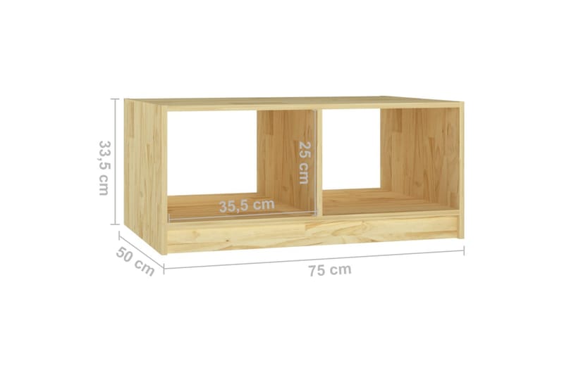 Soffbord 75x50x33,5 cm massiv furu - Brun - Soffbord