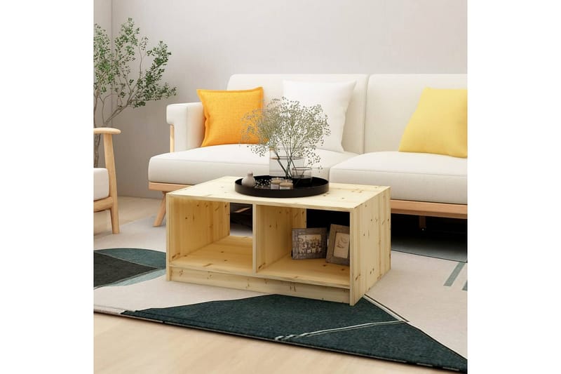 Soffbord 75x50x33,5 cm massivt granträ - Brun - Möbler - Bord & matgrupper - Soffbord
