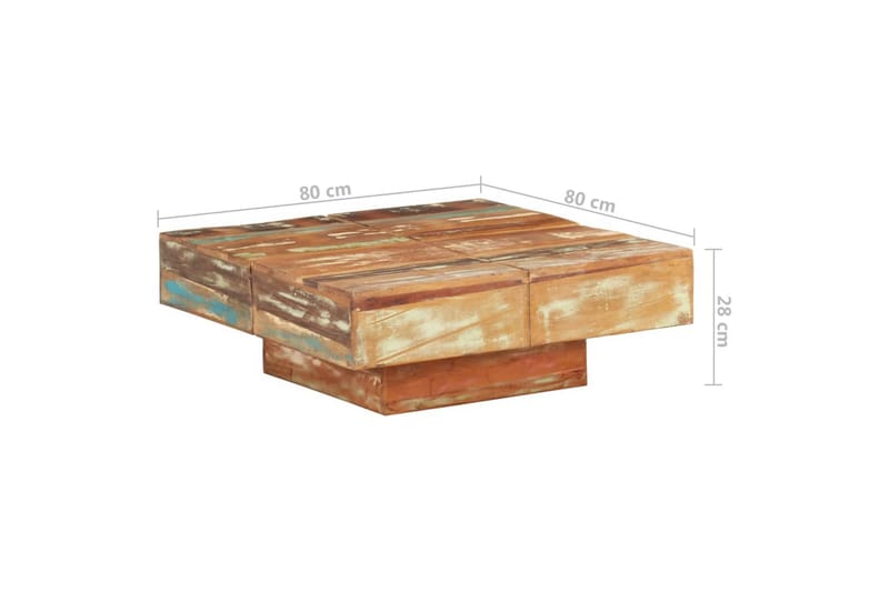 Soffbord 80x80x28 cm massivt återvunnet trä - Brun - Möbler - Bord & matgrupper - Soffbord