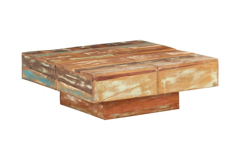 Soffbord 80x80x28 cm massivt återvunnet trä - Brun - Soffbord
