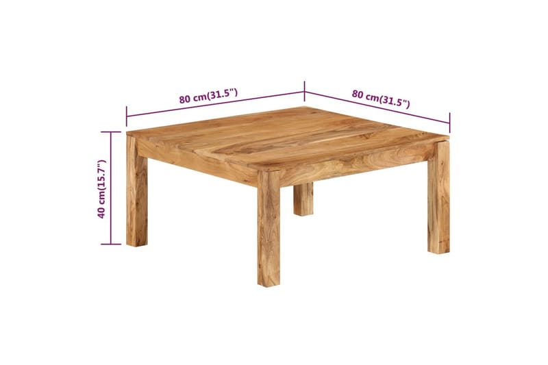 Soffbord 80x80x40 cm massivt akaciaträ - Brun - Möbler - Bord & matgrupper - Soffbord