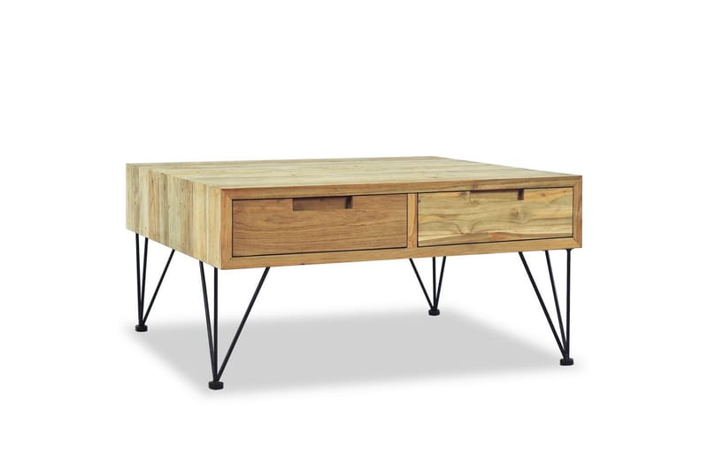 Soffbord 80x80x40 cm massivt teakträ - Brun - Möbler - Bord & matgrupper - Soffbord