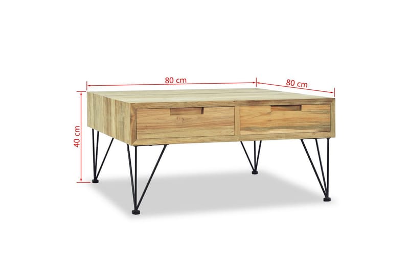 Soffbord 80x80x40 cm massivt teakträ - Brun - Möbler - Bord & matgrupper - Soffbord