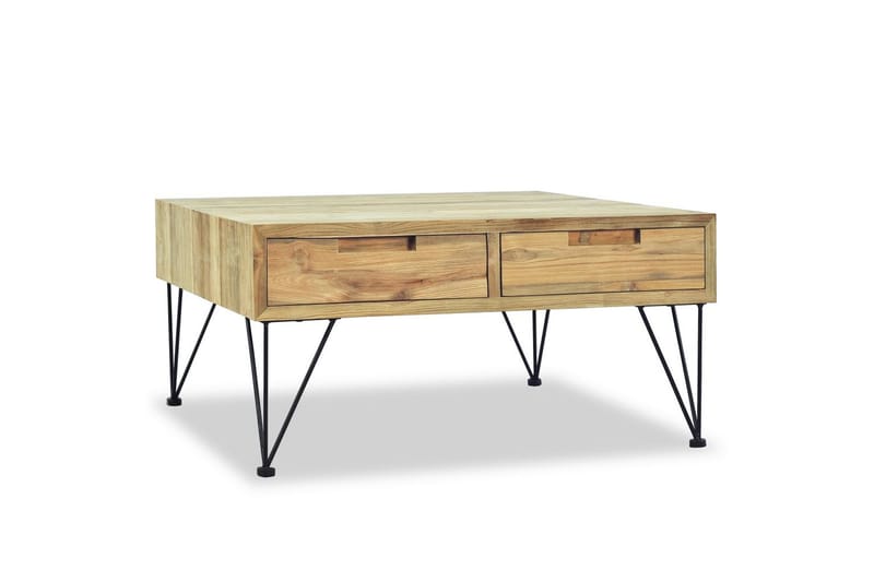 Soffbord 80x80x40 cm massivt teakträ - Brun - Möbler - Bord & matgrupper - Soffbord