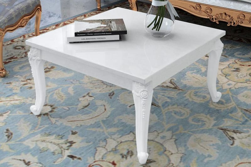 Soffbord 80x80x42 cm vit högglans - Vit - Möbler - Bord & matgrupper - Soffbord