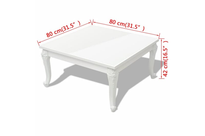 Soffbord 80x80x42 cm vit högglans - Vit - Möbler - Bord & matgrupper - Soffbord