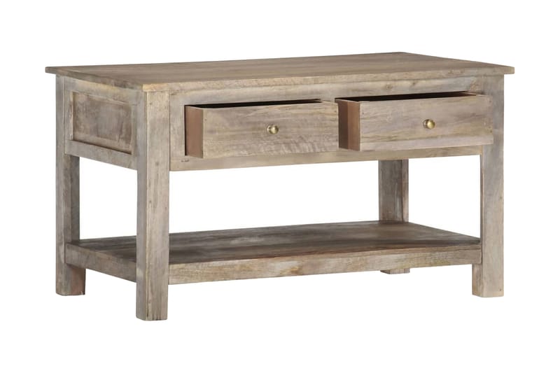 Soffbord 82x52x47 cm massivt mangoträ - Grå - Möbler - Bord & matgrupper - Soffbord