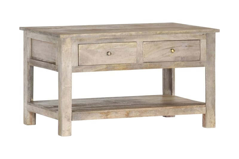 Soffbord 82x52x47 cm massivt mangoträ - Grå - Möbler - Bord & matgrupper - Soffbord
