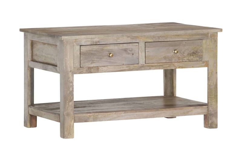 Soffbord 82x52x47 cm massivt mangoträ - Grå - Möbler - Bord & matgrupper - Soffbord
