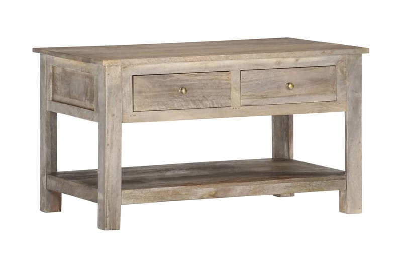 Soffbord 82x52x47 cm massivt mangoträ - Grå - Möbler - Bord & matgrupper - Soffbord
