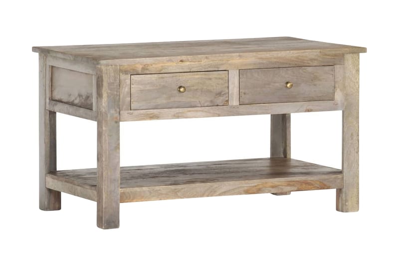 Soffbord 82x52x47 cm massivt mangoträ - Grå - Möbler - Bord & matgrupper - Soffbord