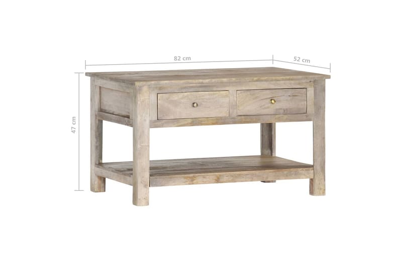 Soffbord 82x52x47 cm massivt mangoträ - Grå - Möbler - Bord & matgrupper - Soffbord
