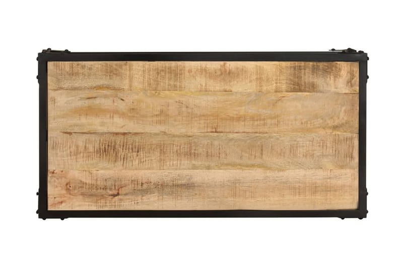 Soffbord 90x45x35 cm massivt grovt mangoträ - Brun - Soffbord