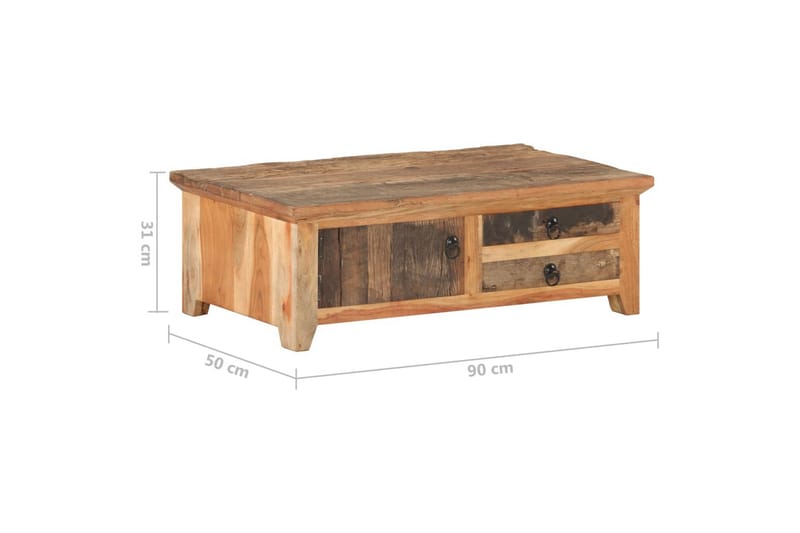 Soffbord 90x50x31 cm massivt återvunnet trä - Brun - Möbler - Bord & matgrupper - Soffbord