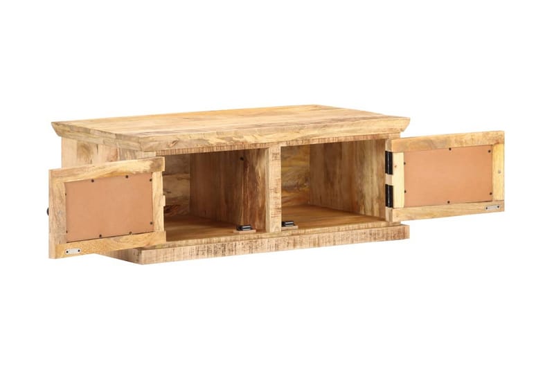 Soffbord 90x50x35 cm massivt mangoträ och naturlig rotting - Brun - Möbler - Bord & matgrupper - Soffbord