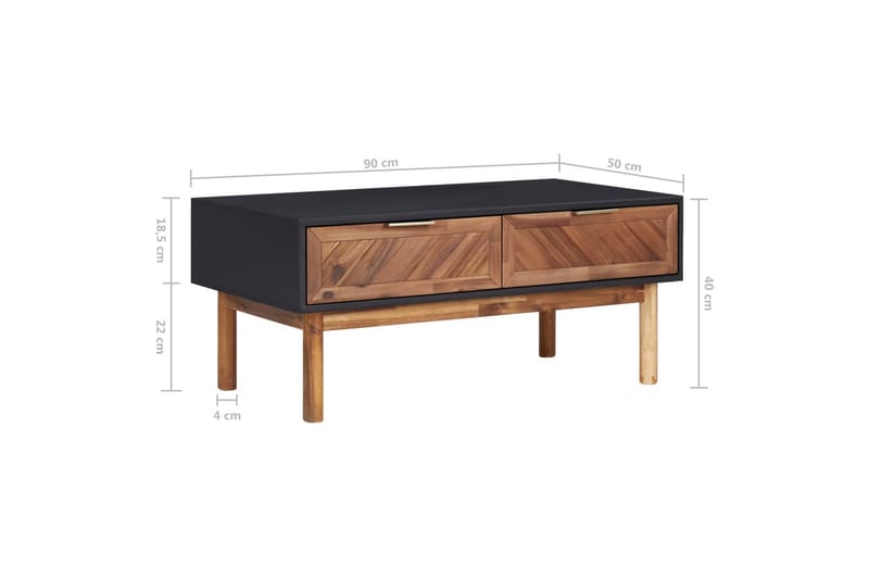 Soffbord 90x50x40 cm massivt akaciaträ och MDF - Brun - Möbler - Bord & matgrupper - Soffbord