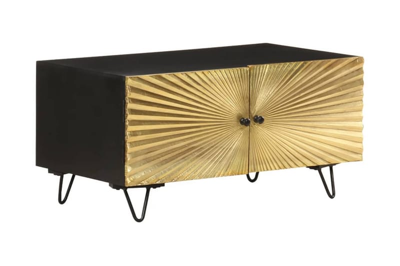 Soffbord 90x50x45 cm massivt mangoträ - Svart - Möbler - Bord & matgrupper - Soffbord