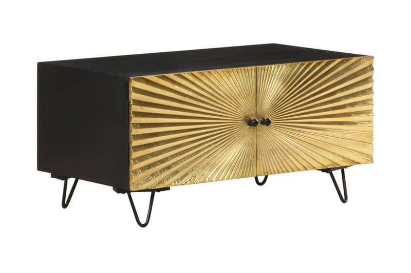 Soffbord 90x50x45 cm massivt mangoträ - Svart - Möbler - Bord & matgrupper - Soffbord