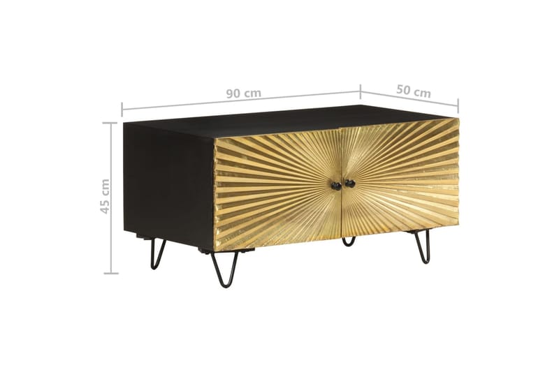 Soffbord 90x50x45 cm massivt mangoträ - Svart - Möbler - Bord & matgrupper - Soffbord