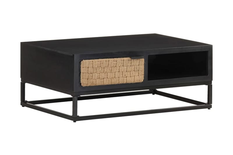 Soffbord 90x60x35 cm massivt mangoträ - Svart - Möbler - Bord & matgrupper - Soffbord